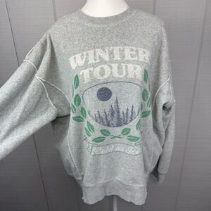 Aerie The Chill Winter Tour Cold As Ice Graphic Oversized Terry Crew Sweatshirt